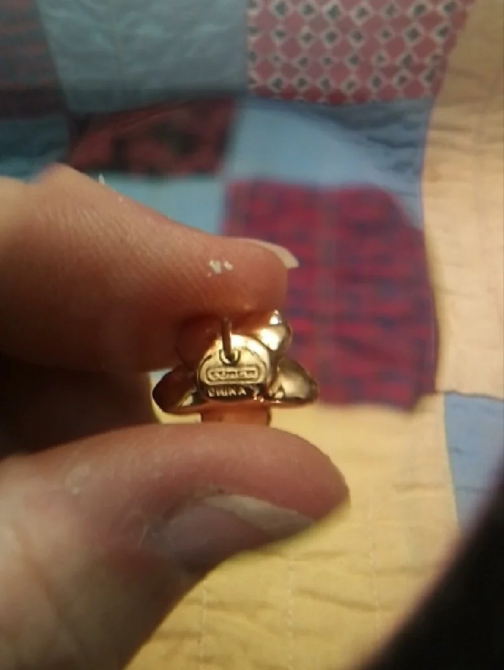 Coach Gold Flower Pearl Center Stud Earrings - Picture 3 of 3